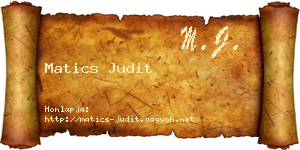 Matics Judit névjegykártya