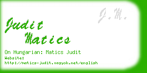 judit matics business card